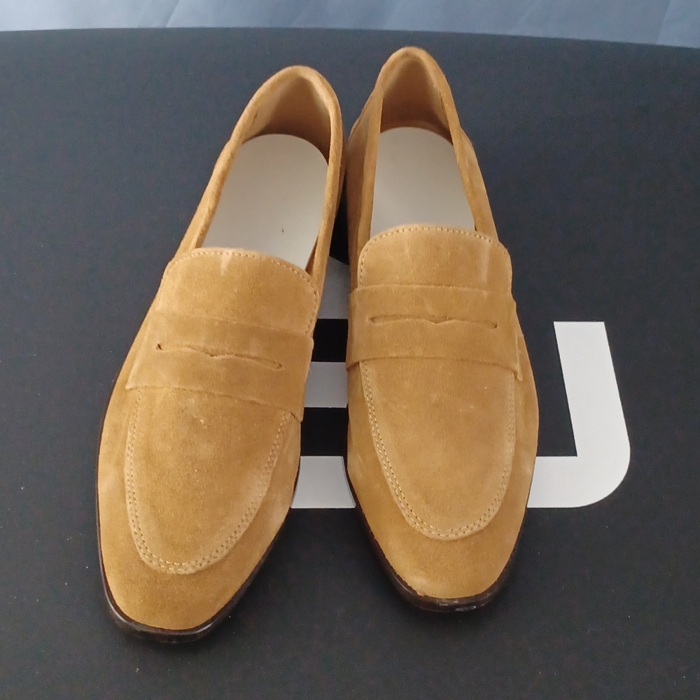 Womens Tan Suede Loafers